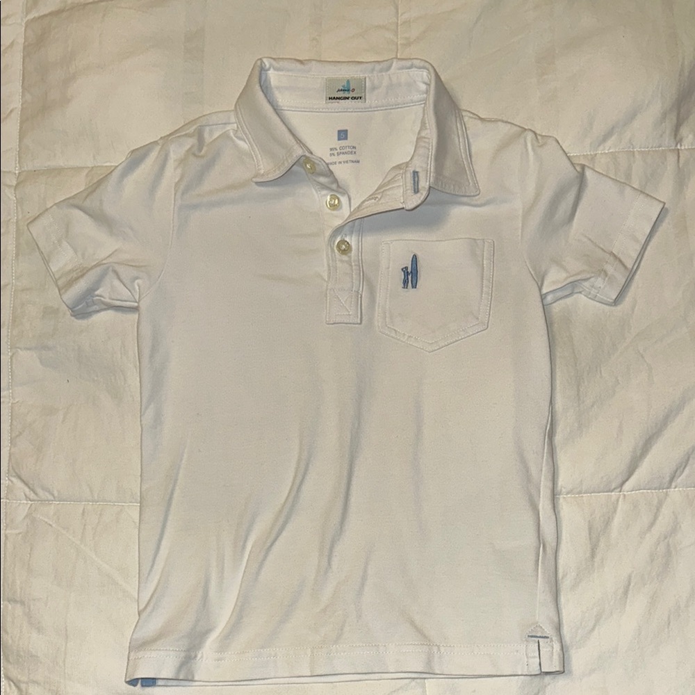 johnnie-O White Polo Shirt Classic Design Short Sleeves